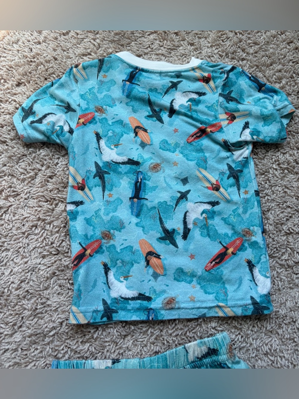 Fletch Bamboo Pajama Set 2T Shark Surf Shorties